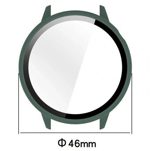 Etui ze szkłem do zegarka Bizon Case+Glass Watch do OnePlus Watch 3 43 mm zielone