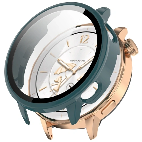 Etui ze szkłem do zegarka Bizon Case+Glass Watch do OnePlus Watch 3 43 mm zielone