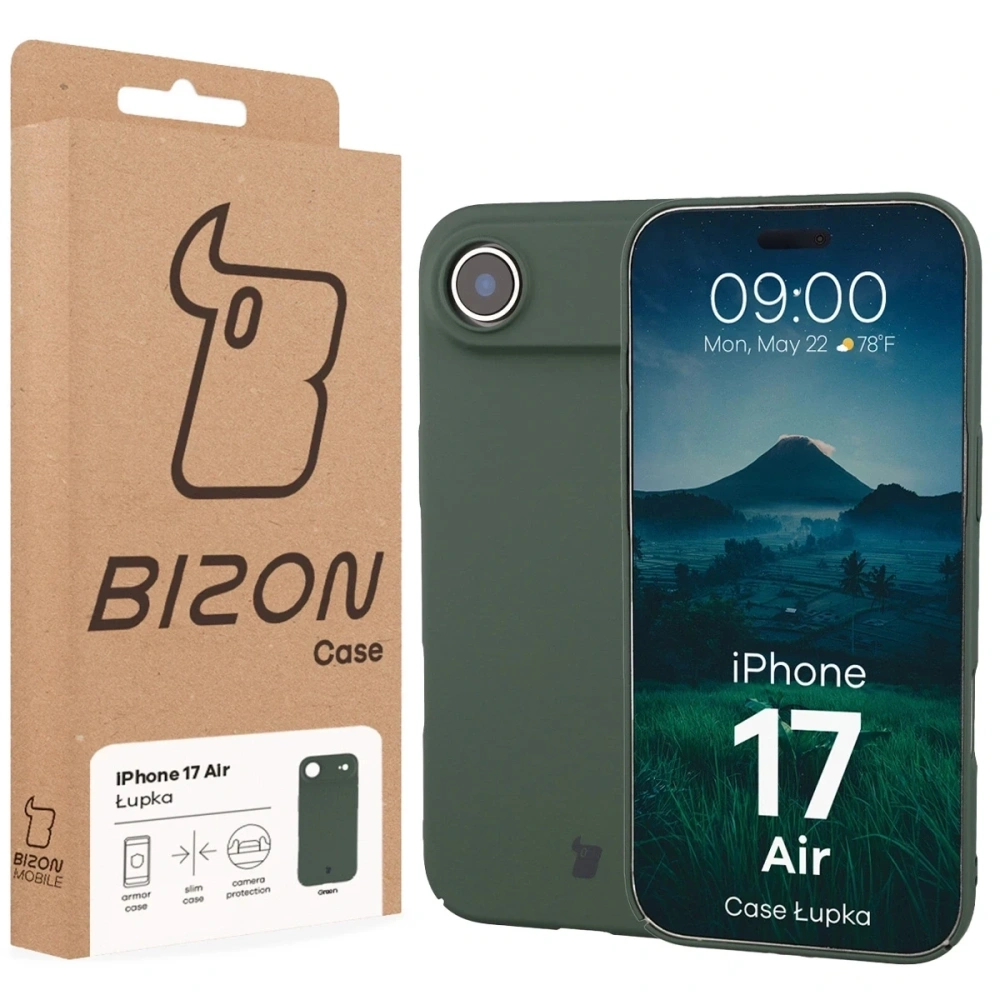 Etui Bizon Case Łupka do Apple iPhone 17 Air zielone