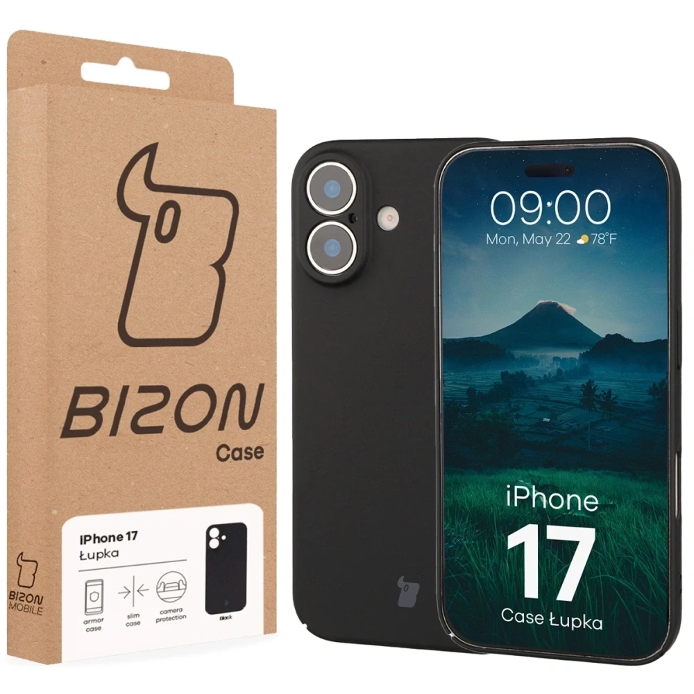 Etui Bizon Case Łupka do Apple iPhone 17 czarne