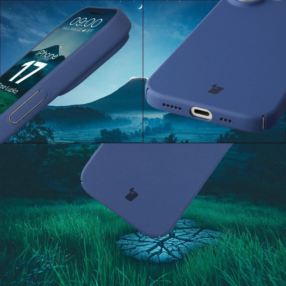 Etui Bizon Case Łupka do Apple iPhone 17 niebieskie