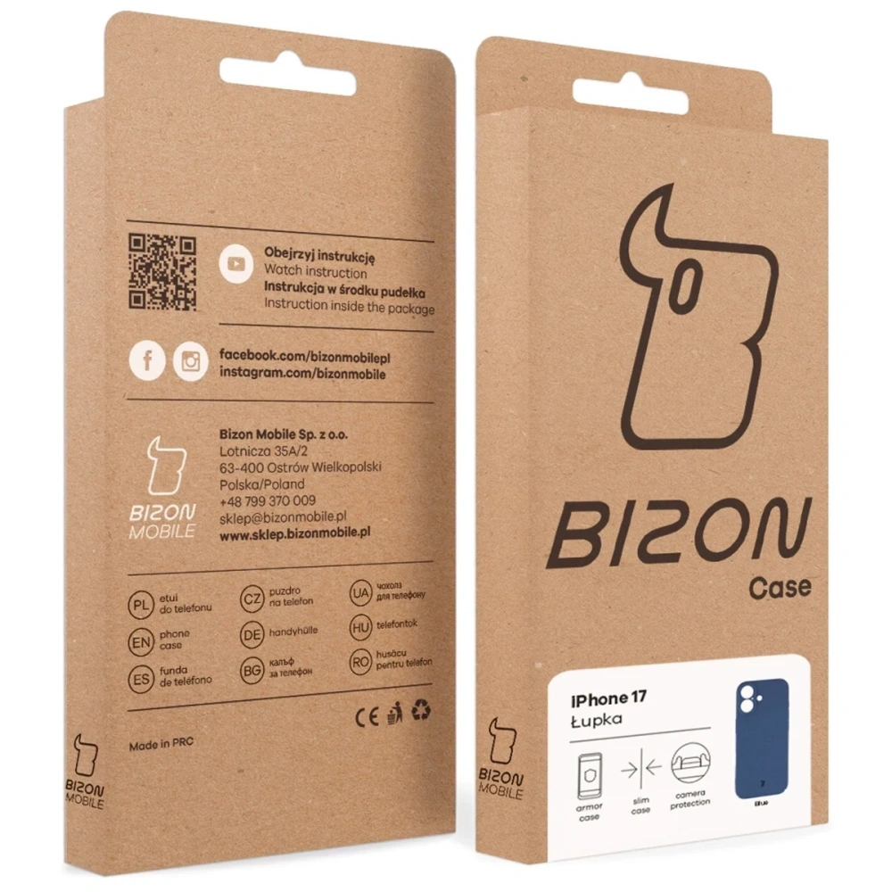Etui Bizon Case Łupka do Apple iPhone 17 niebieskie