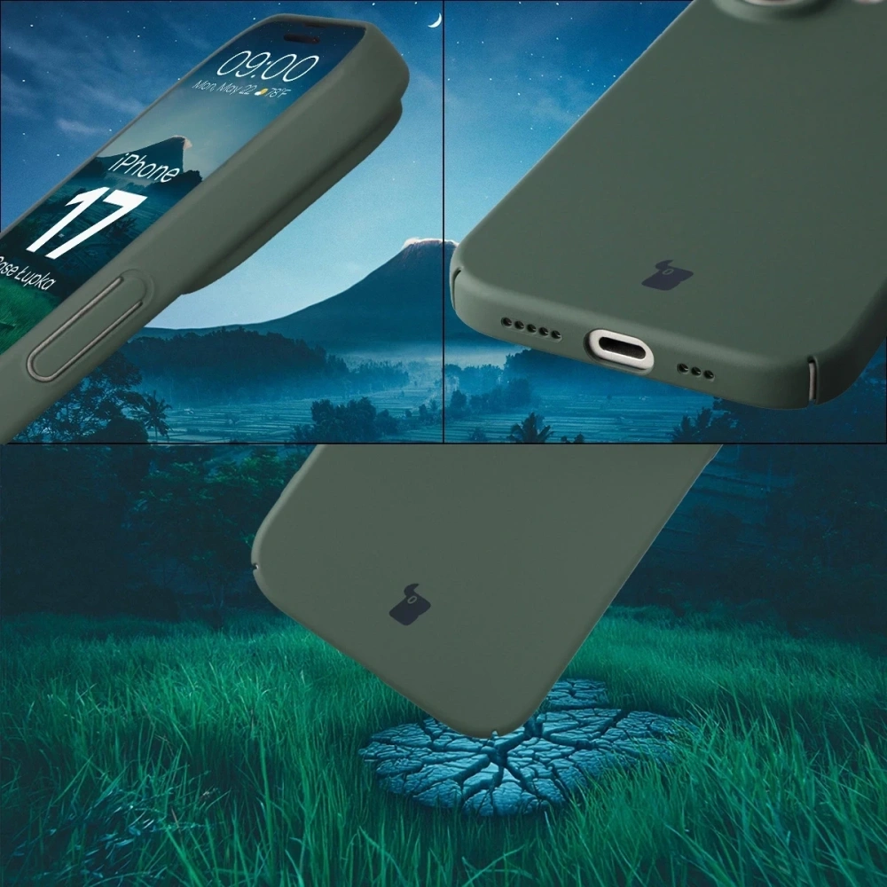 Etui Bizon Case Łupka do Apple iPhone 17 zielone