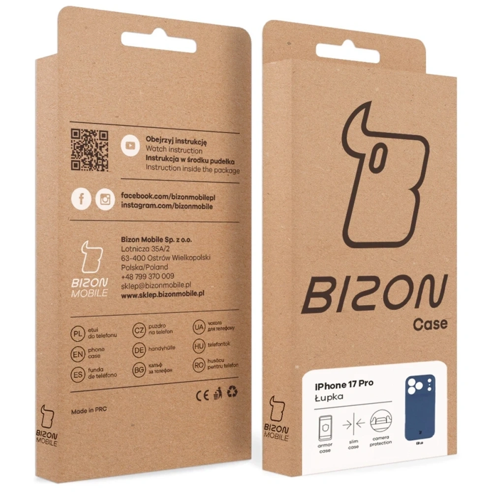 Etui Bizon Case Łupka do Apple iPhone 17 Pro niebieskie