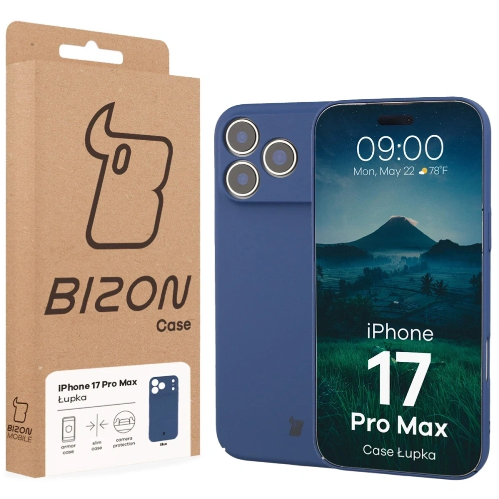 Etui Bizon Case Łupka do Apple iPhone 17 Pro Max niebieskie
