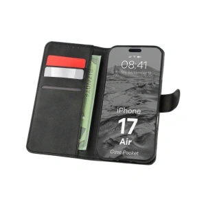 Etui z klapką Bizon Case Pocket do Apple iPhone 17 Air czarne
