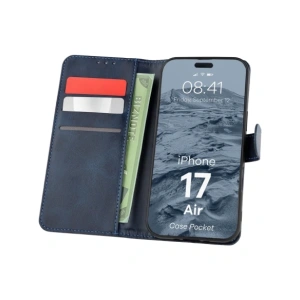 Etui z klapką Bizon Case Pocket do Apple iPhone 17 Air granatowe