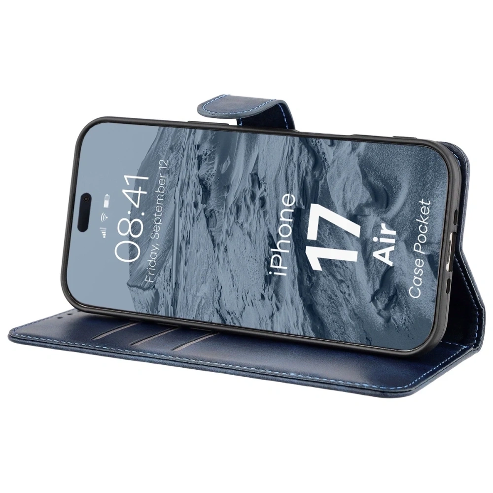 Etui z klapką Bizon Case Pocket do Apple iPhone 17 Air granatowe