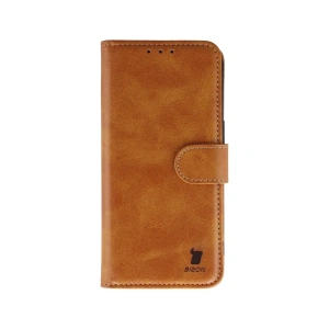 Etui z klapką Bizon Case Pocket do Apple iPhone 17 Pro brązowe