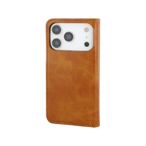 Etui z klapką Bizon Case Pocket do Apple iPhone 17 Pro brązowe