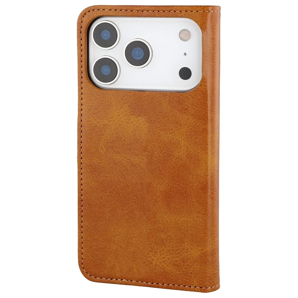 Etui z klapką Bizon Case Pocket do Apple iPhone 17 Pro brązowe