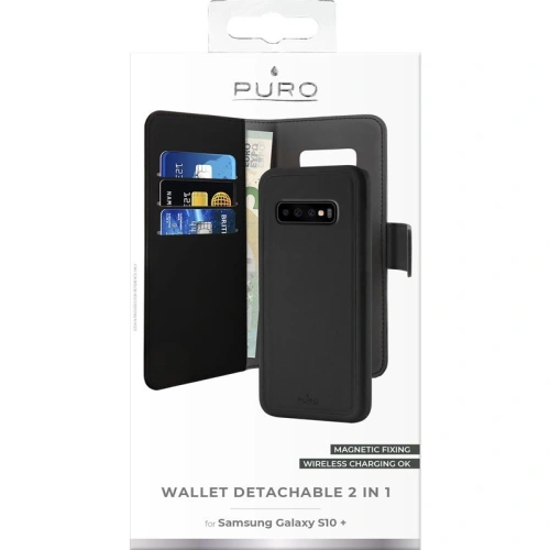 Etui PURO Wallet Detachable 2w1 Samsung Galaxy S10+ Plus (czarny)