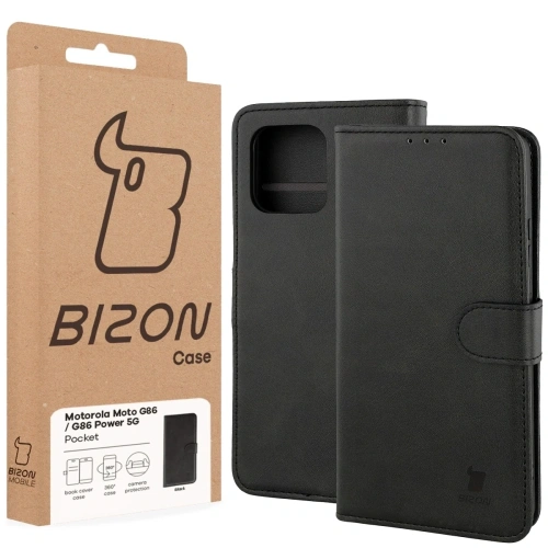 Etui z klapką Bizon Case Pocket do Motorola Moto G86 5G / G86 Power 5G czarne