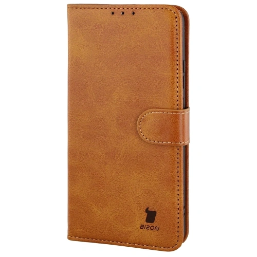 Etui z klapką Bizon Case Pocket do Motorola Moto G86 5G / G86 Power 5G brązowe