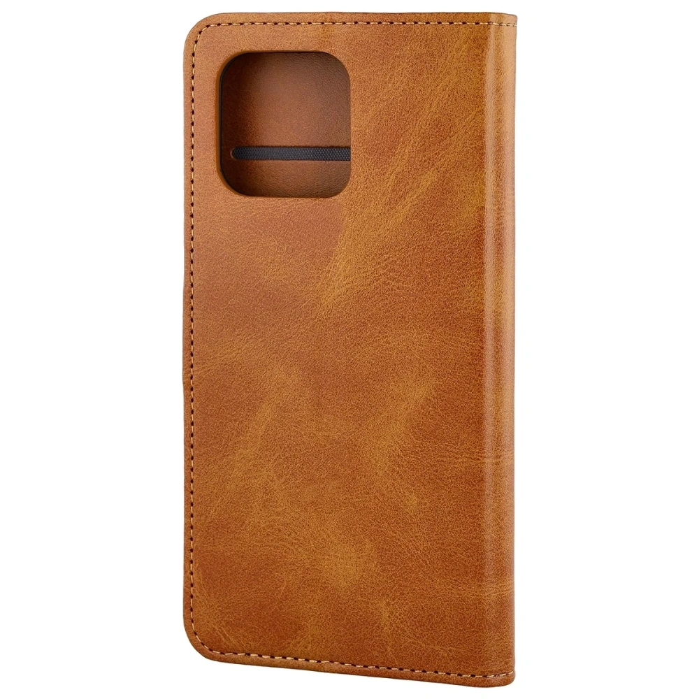 Etui z klapką Bizon Case Pocket do Motorola Moto G86 5G / G86 Power 5G brązowe