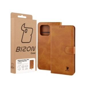 Etui z klapką Bizon Case Pocket do Motorola Moto G86 5G / G86 Power 5G brązowe