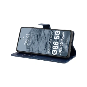 Etui z klapką Bizon Case Pocket do Motorola Moto G86 5G / G86 Power 5G granatowe