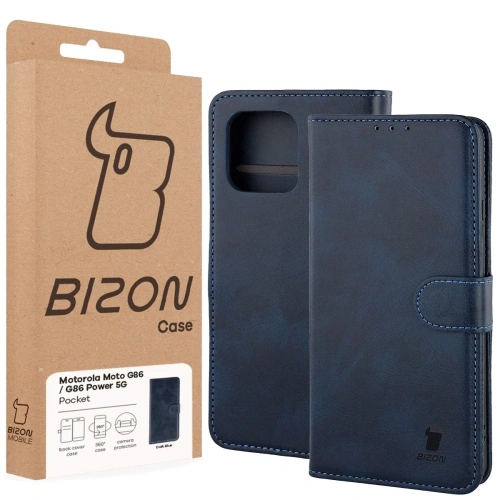 Etui z klapką Bizon Case Pocket do Motorola Moto G86 5G / G86 Power 5G granatowe