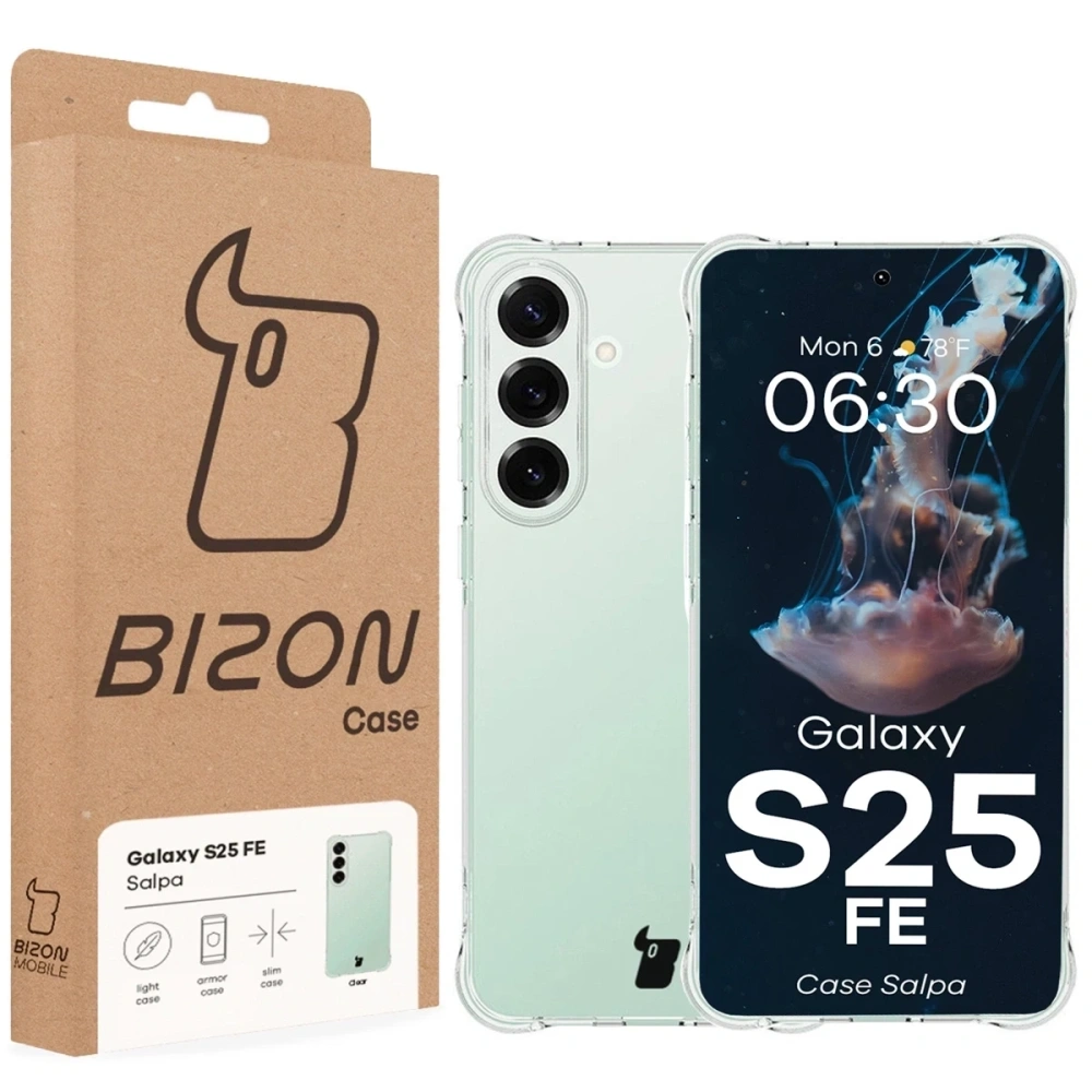 Elastyczne etui Bizon Case Salpa do Samsung Galaxy S25 FE przezroczyste
