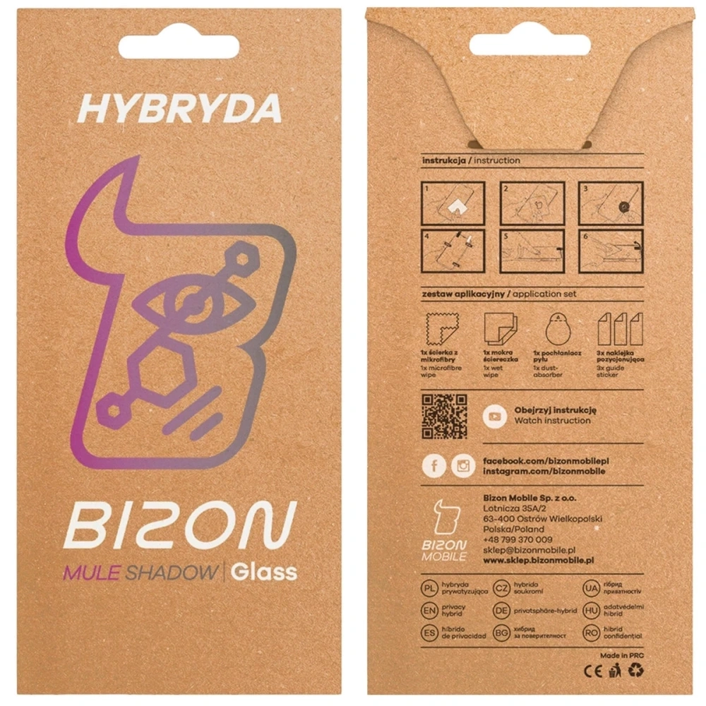 Prywatyzujące szkło hybrydowe Bizon Glass Mule Shadow do Samsung Galaxy S25 Ultra matowe
