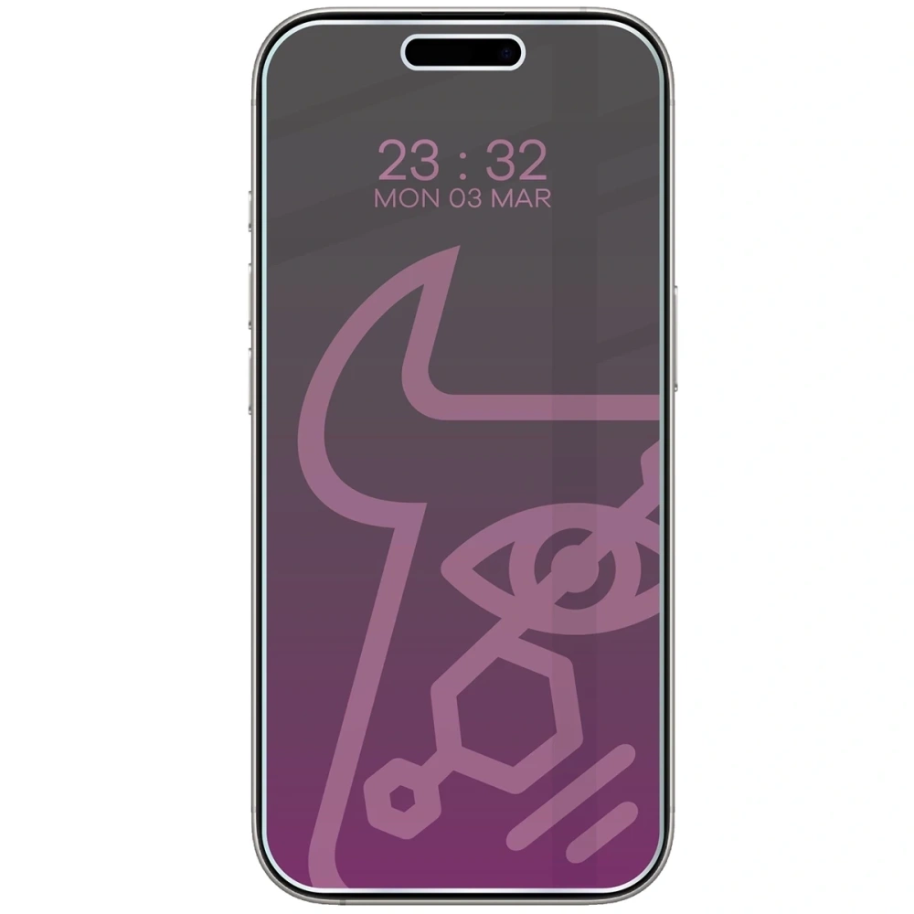 Prywatyzujące szkło hybrydowe Bizon Glass Mule Shadow do Apple iPhone 16 Pro matowe