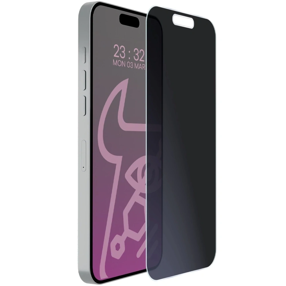 Prywatyzujące szkło hybrydowe Bizon Glass Mule Shadow do Apple iPhone 16 Pro matowe