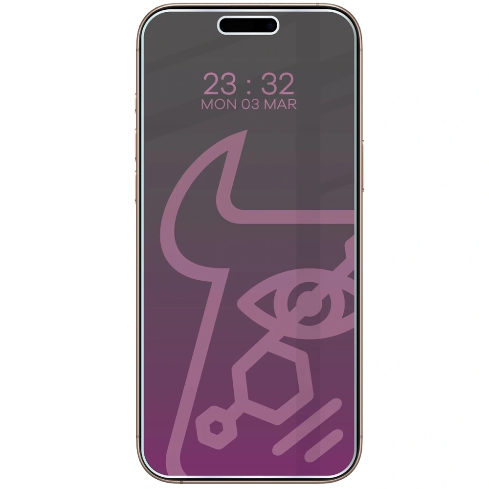 Prywatyzujące szkło hybrydowe Bizon Glass Mule Shadow do Apple iPhone 16 Pro Max matowe