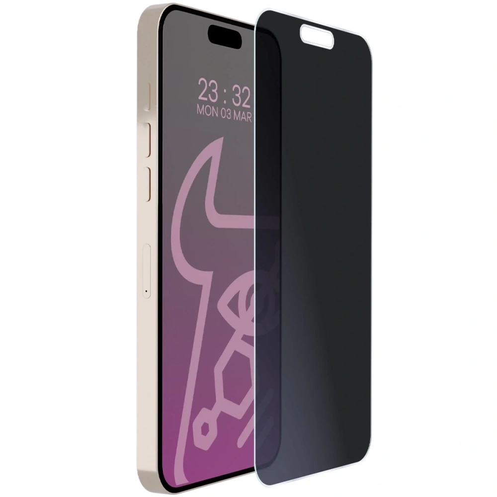 Prywatyzujące szkło hybrydowe Bizon Glass Mule Shadow do Apple iPhone 16 Pro Max matowe