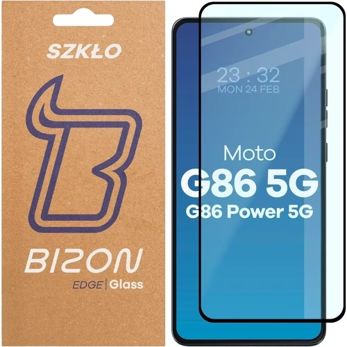 Szkło hartowane Bizon Glass Edge 2 do Motorola Moto G86 5G / G86 Power 5G czarna ramka
