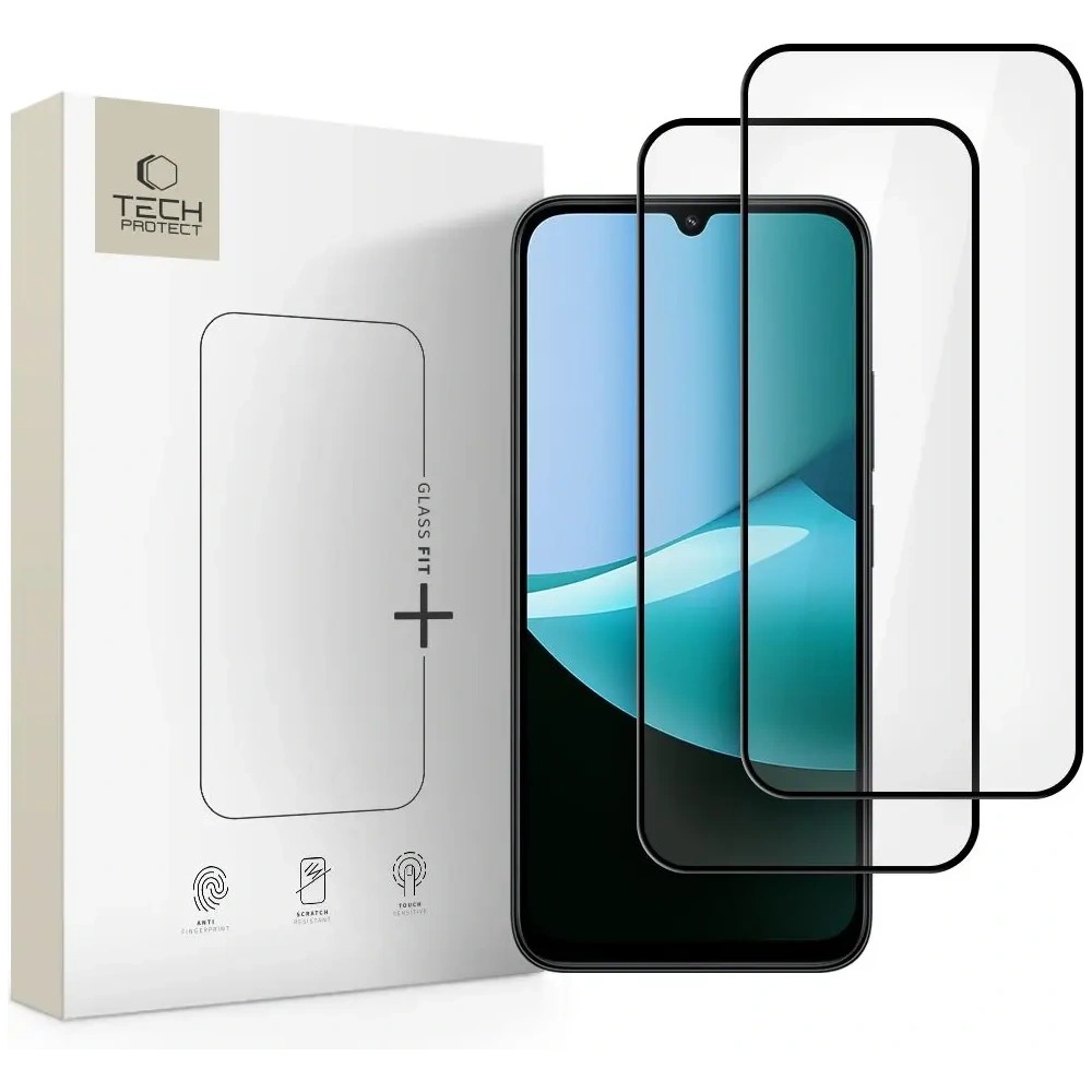 Szkło hartowane Tech-Protect Glass Fit+ do Xiaomi Redmi 15c / Poco C85 Black [2 PACK]