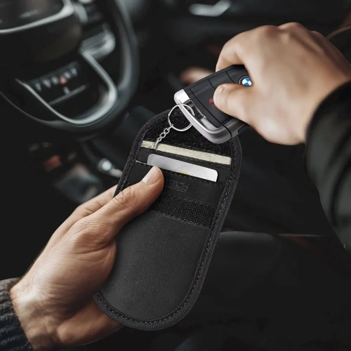 Klatka Faradaya Tech-Protect KLR100 Pouch Keyless RFID Signal Blocker Case Black/black