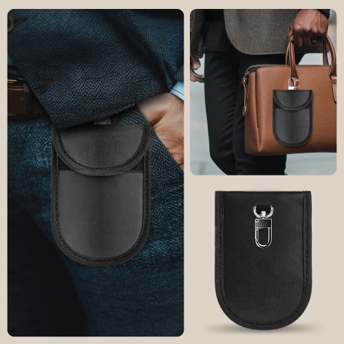 Klatka Faradaya Tech-Protect KLR100 Pouch Keyless RFID Signal Blocker Case Black/black