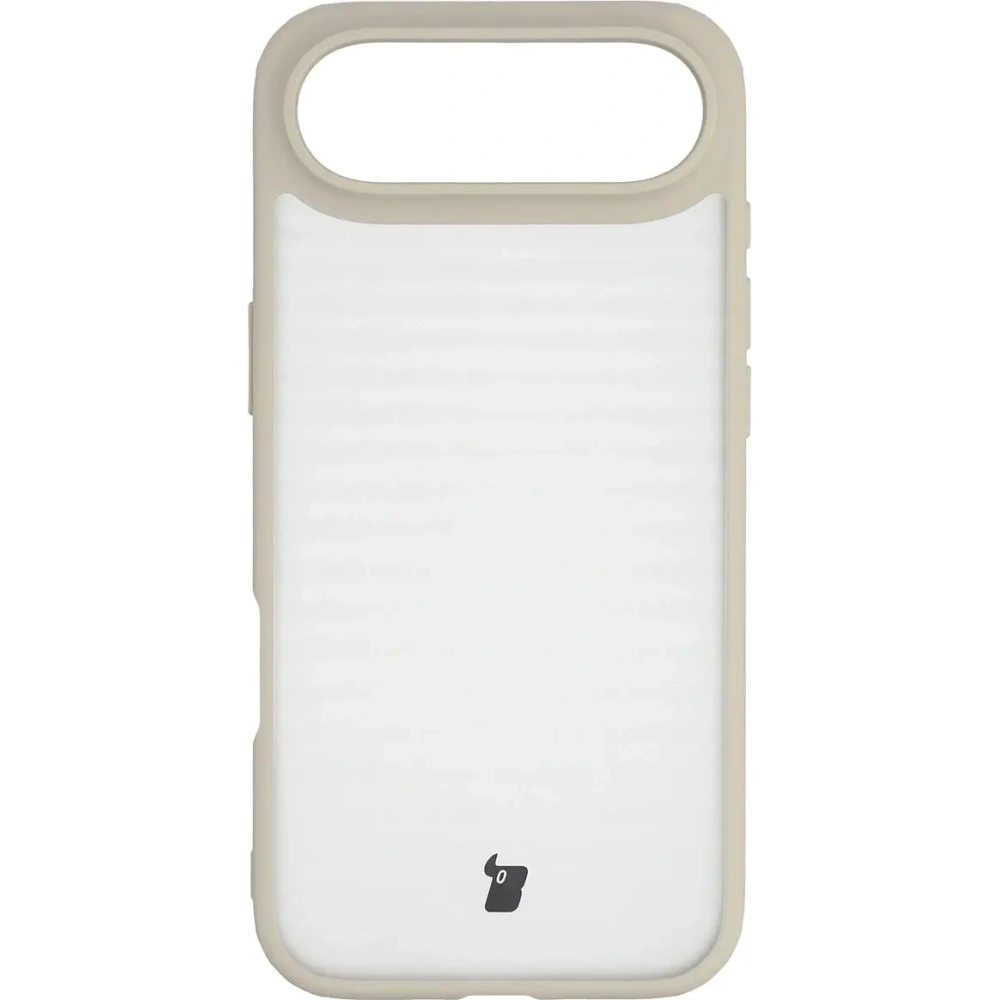 Etui Bizon Case Angelo do Apple iPhone 17 Air półprzezroczyste z beżową ramką