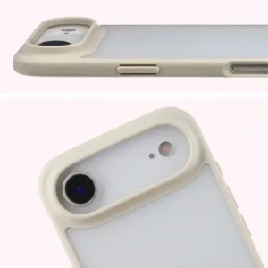 Etui Bizon Case Angelo do Apple iPhone 17 Air półprzezroczyste z beżową ramką
