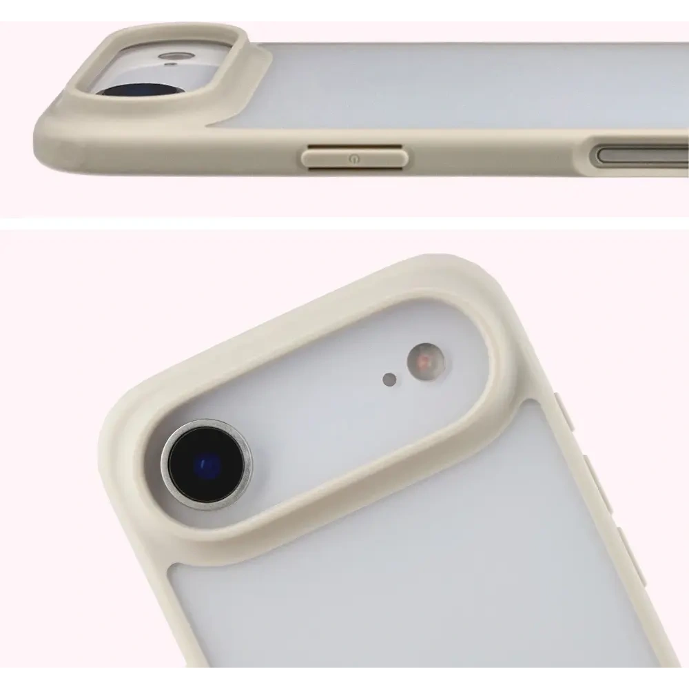 Etui Bizon Case Angelo do Apple iPhone 17 Air półprzezroczyste z beżową ramką
