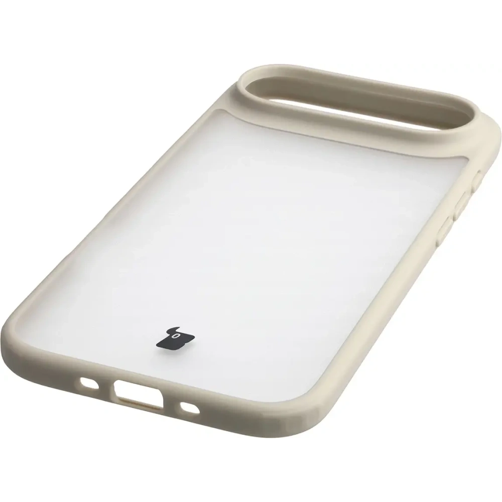 Etui Bizon Case Angelo do Apple iPhone 17 Air półprzezroczyste z beżową ramką