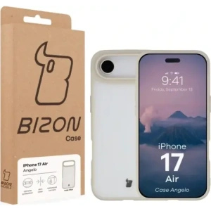 Etui Bizon Case Angelo do Apple iPhone 17 Air półprzezroczyste z beżową ramką