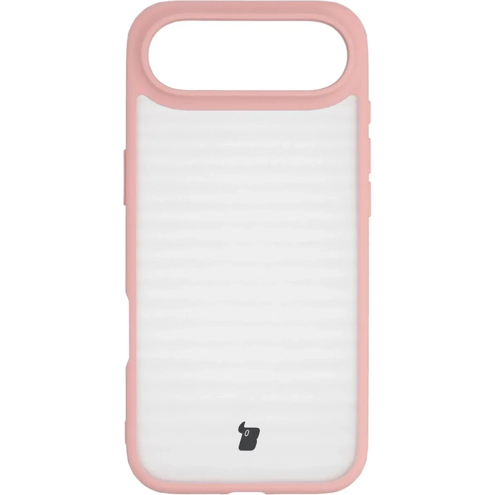 Etui Bizon Case Angelo do Apple iPhone 17 Air półprzezroczyste z jasnoróżową ramką