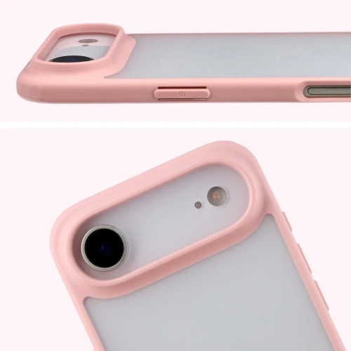Etui Bizon Case Angelo do Apple iPhone Air półprzezroczyste z jasnoróżową ramką