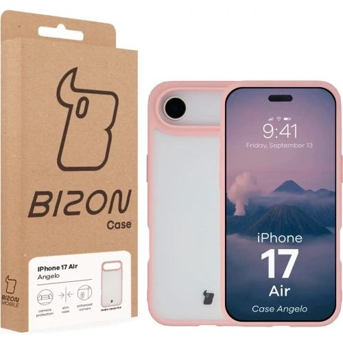Etui Bizon Case Angelo do Apple iPhone Air półprzezroczyste z jasnoróżową ramką
