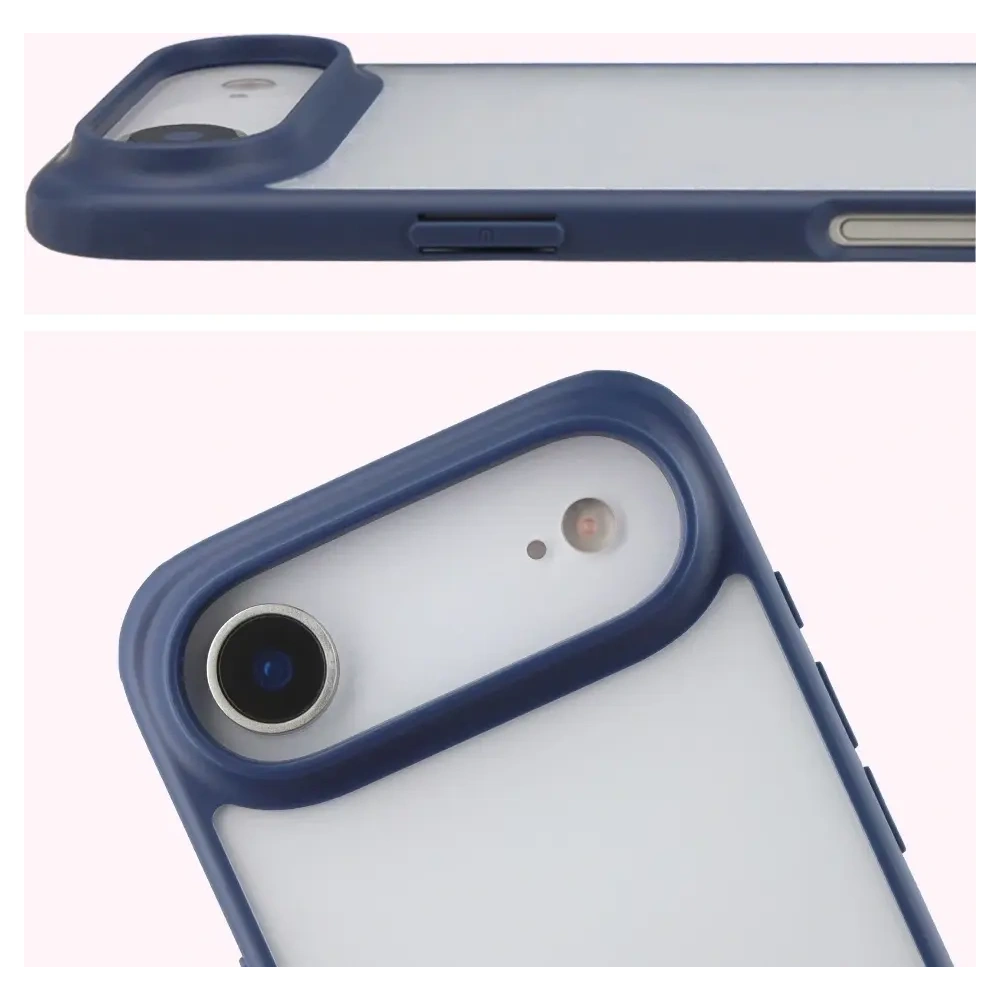 Etui Bizon Case Angelo do Apple iPhone 17 Air półprzezroczyste z granatową ramką