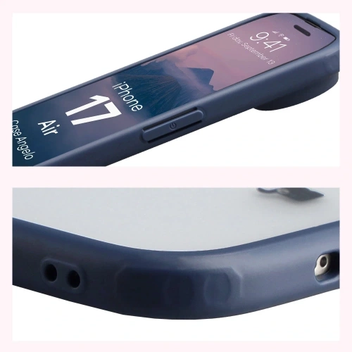 Etui Bizon Case Angelo do Apple iPhone Air półprzezroczyste z granatową ramką