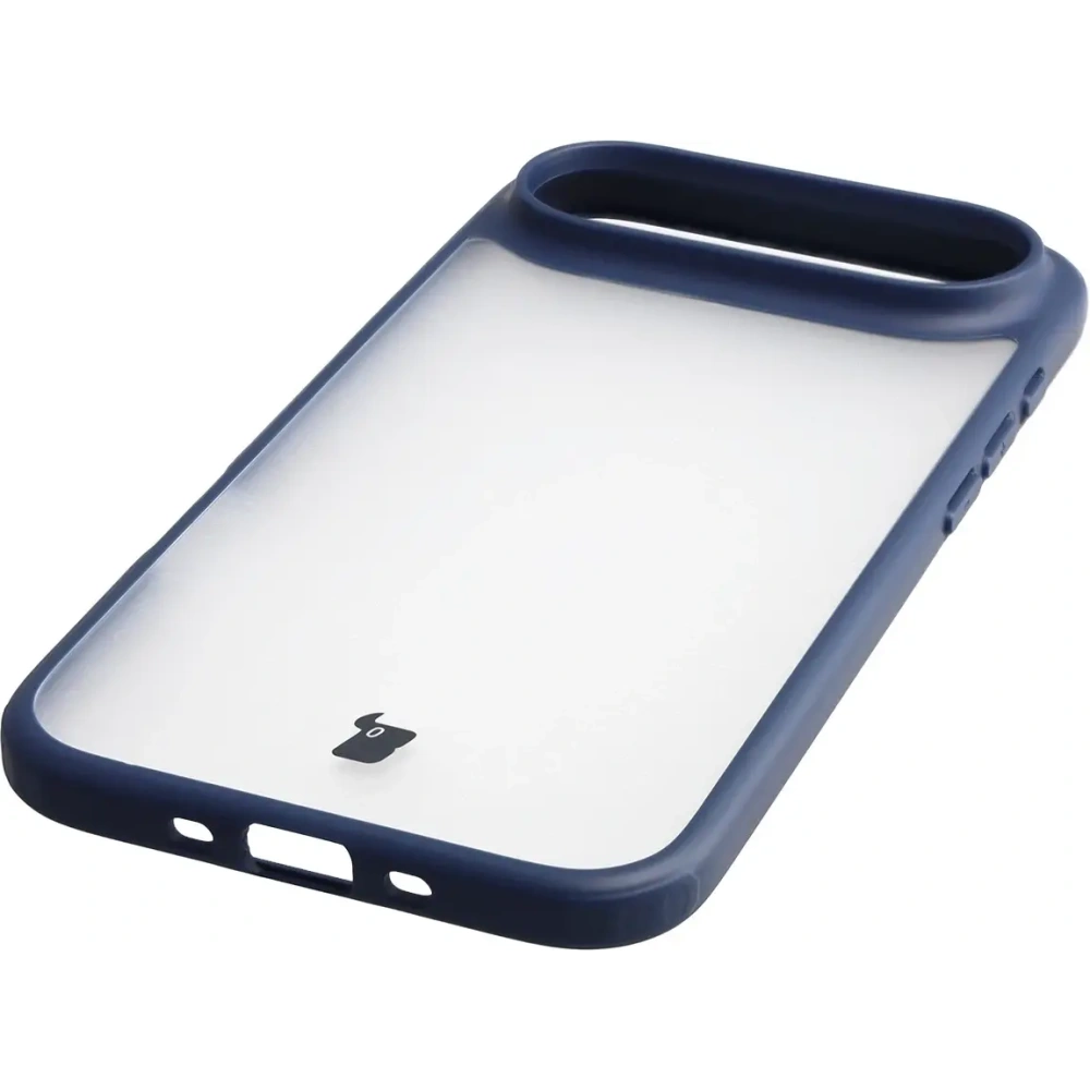 Etui Bizon Case Angelo do Apple iPhone 17 Air półprzezroczyste z granatową ramką