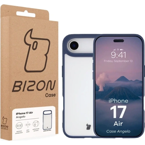 Etui Bizon Case Angelo do Apple iPhone Air półprzezroczyste z granatową ramką
