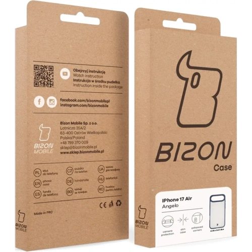 Etui Bizon Case Angelo do Apple iPhone Air półprzezroczyste z granatową ramką