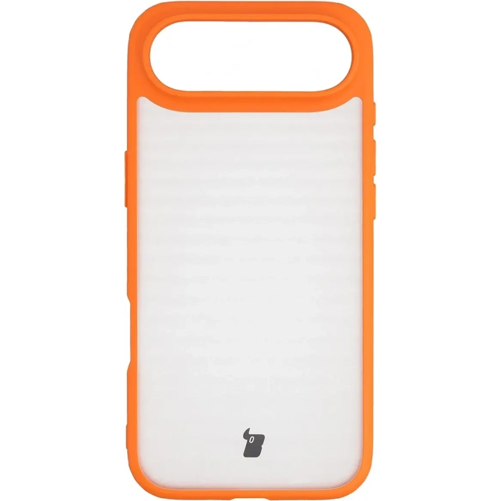 Etui Bizon Case Angelo do Apple iPhone 17 Air półprzezroczyste z pomarańczową ramką