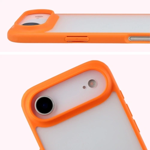 Etui Bizon Case Angelo do Apple iPhone Air półprzezroczyste z pomarańczową ramką