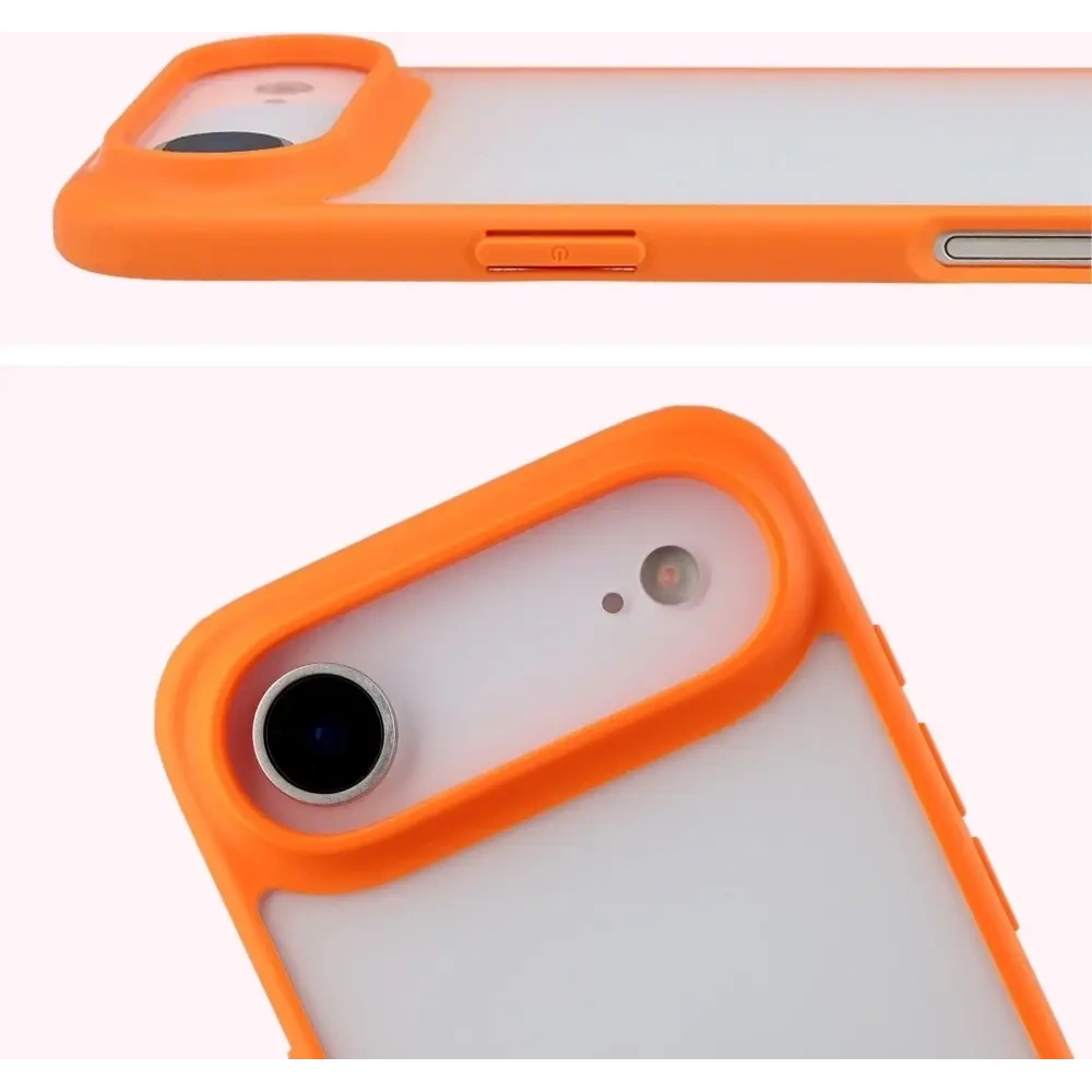 Etui Bizon Case Angelo do Apple iPhone 17 Air półprzezroczyste z pomarańczową ramką