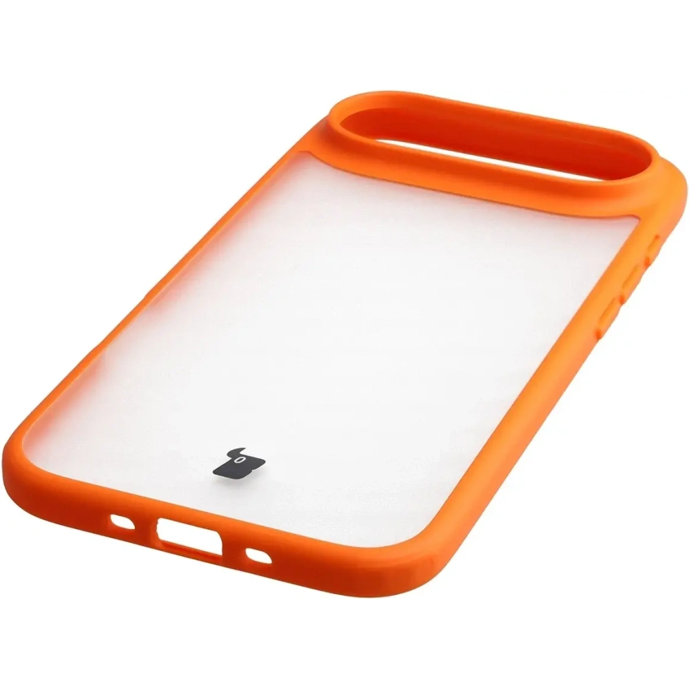 Etui Bizon Case Angelo do Apple iPhone 17 Air półprzezroczyste z pomarańczową ramką