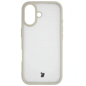 Etui Bizon Case Angelo do Apple iPhone 17 półprzezroczyste z beżową ramką